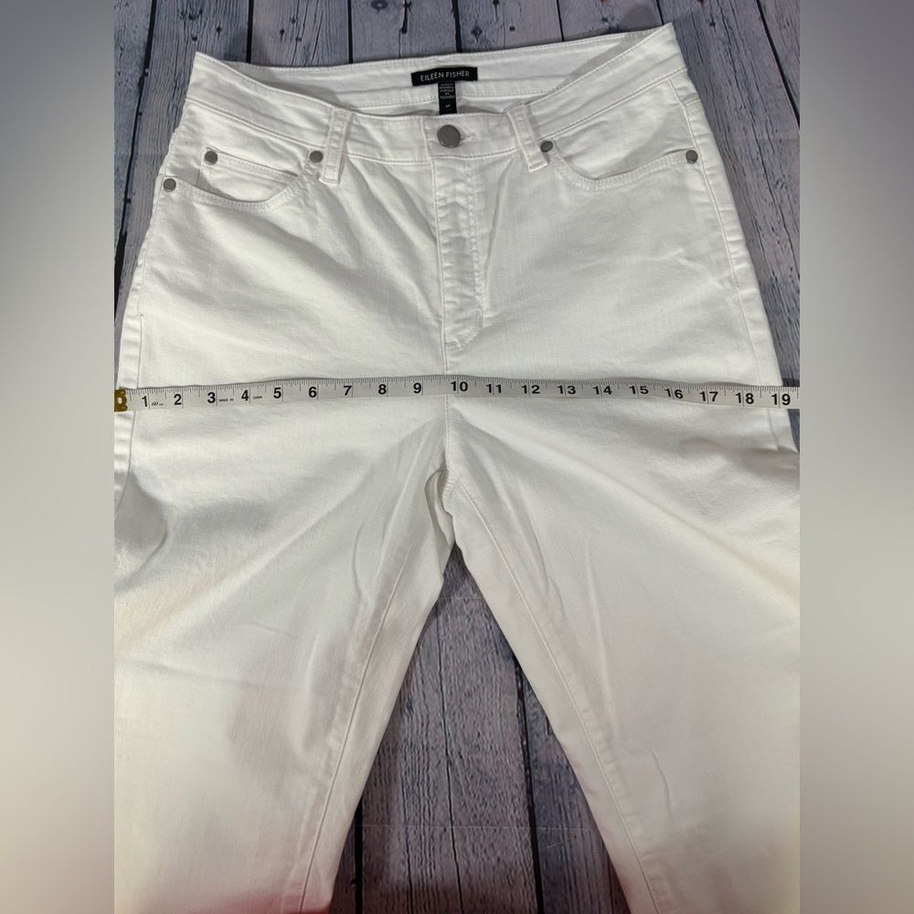 NWT Eileen Fisher Organic Cotton White Crop Slim Fit Modern Classic Jeans 6P - Picture 12 of 13
